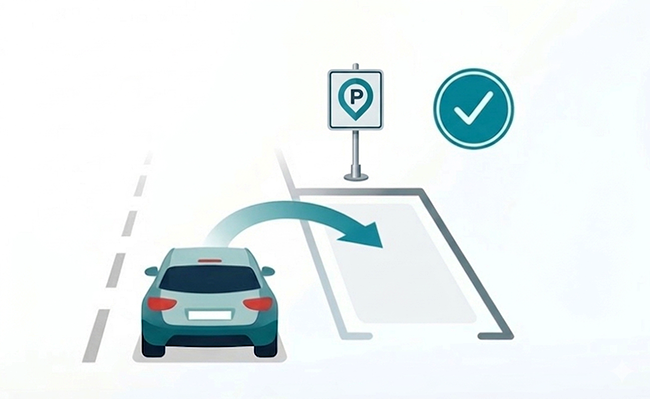 Parking spaces in the app